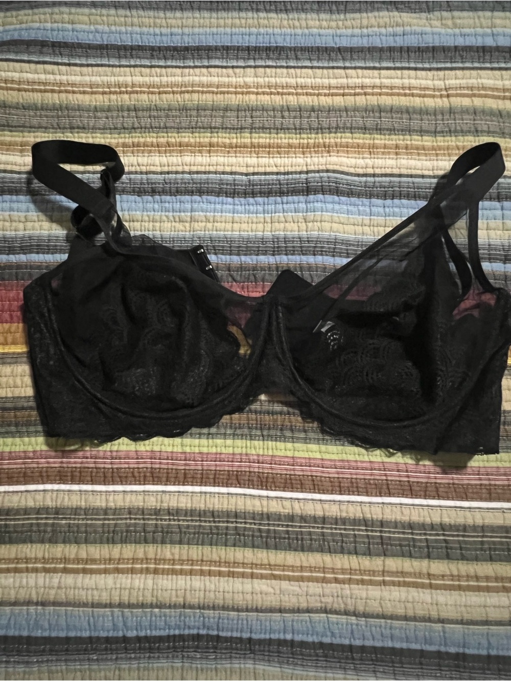 Hsia Sheer Lace Underwire Bra - Black